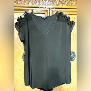 Express cut off sleeve blouse size L